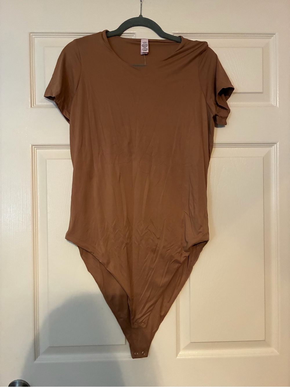 Victoria's Secret Tan Short-Sleeve Bodysuit